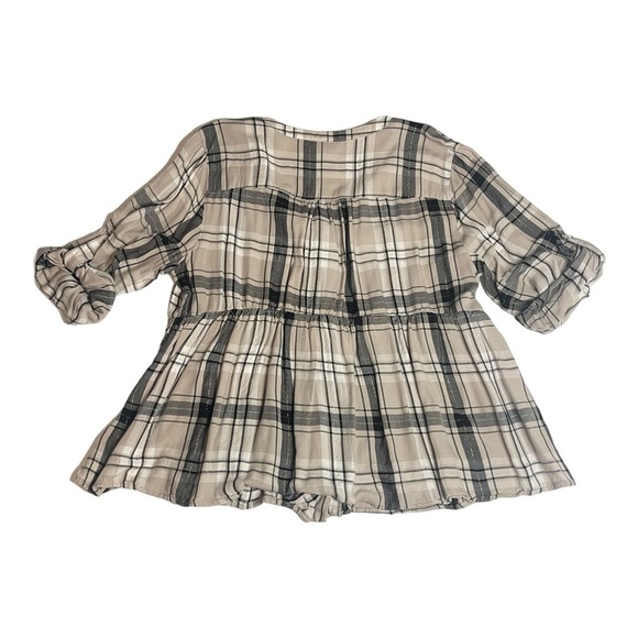 Babydoll Rayon Twill Button-Front Top Size 1X - Picture 3 of 4